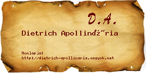 Dietrich Apollinária névjegykártya